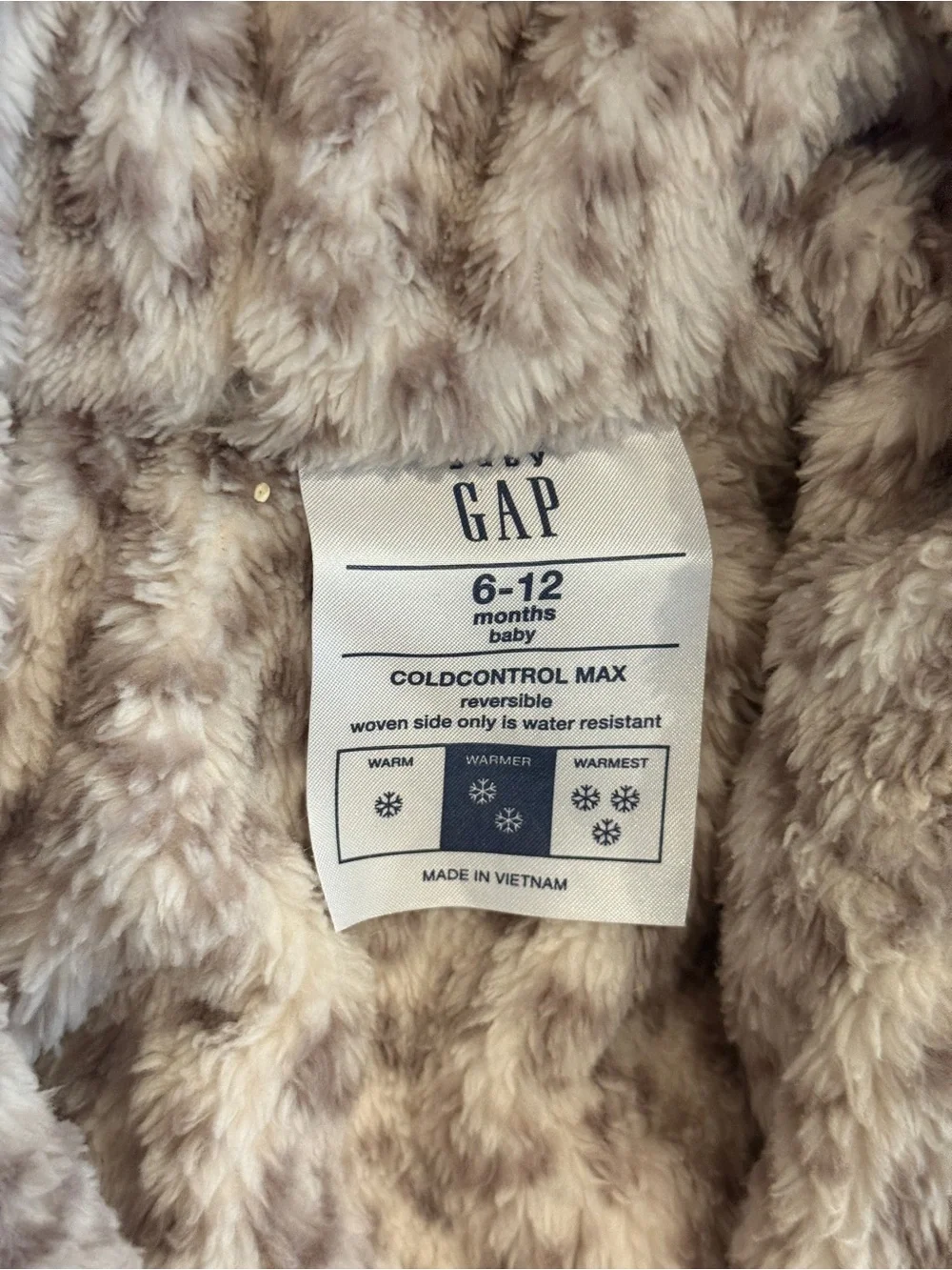 GAP Baby Faux Fur Reversible Jacket - Taupe & Cream